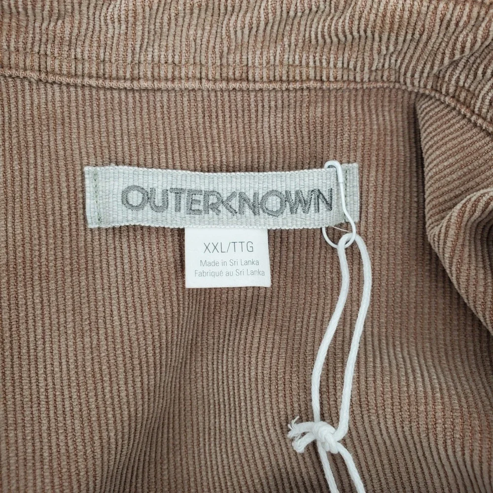 Outerknown Womens XXL Blanket Corduroy Shirt Dress Brown 100% Organic Cotton New